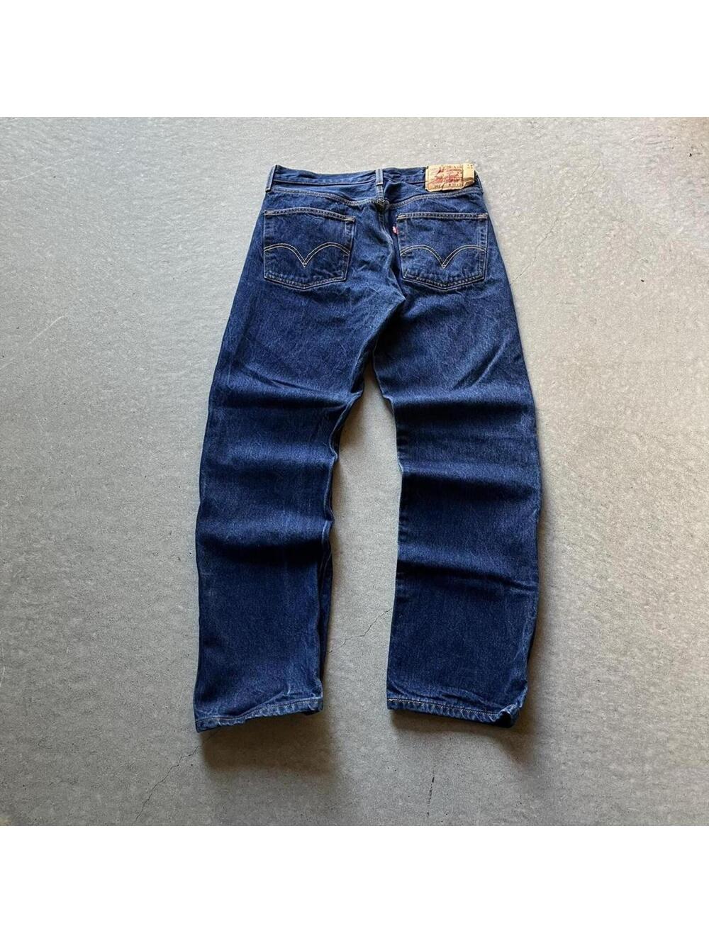 Vintage Levis 501 Jeans Mens 36x34 Blue Denim Button Fly Dark Wash 2004 Y2K